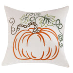 coussin carré halloween citrouilles feuilles deco moderne blanc opacité jacquard polyester fixations