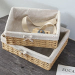 Panier de rangement tissé en corde de papier pour salle de bain - Vue de face