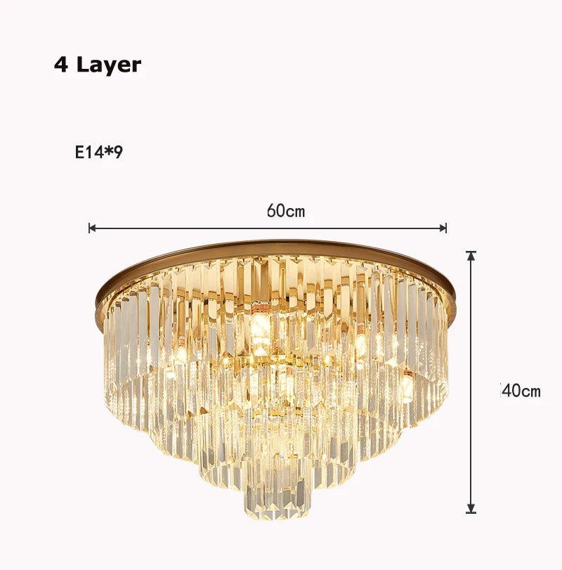 lustre moderne élégant doré transparent prismes géométriques câble led chambre salle mangerhôtel