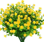 décoration extérieure bouquet artificiel fleurs simples feuilles vertes moderne blanc vert