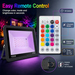 projecteur led rgb 100w ip66 waterproof modernes changement couleur modes dynamiques contrôle luminosité