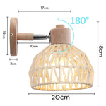 lampe murale tissu tressé bois naturel éclairage moderne rustique entrée chambre coucher