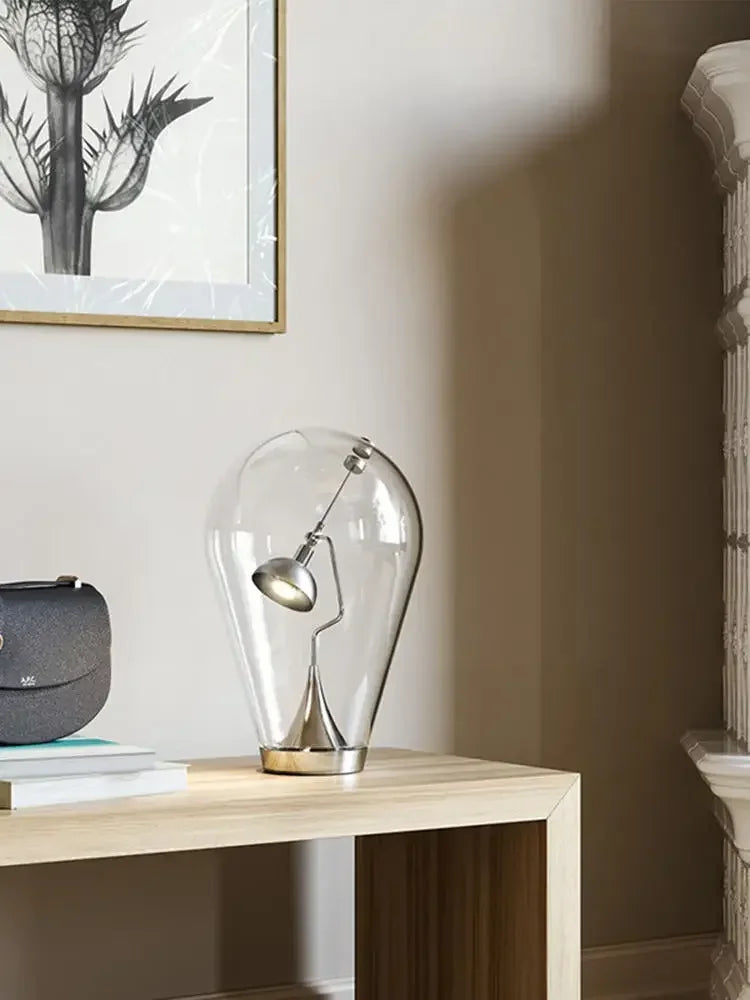 lampe poser transparente moderne interrupteur tactile câble électrique argenté étude chambre coucherDecorationMaison