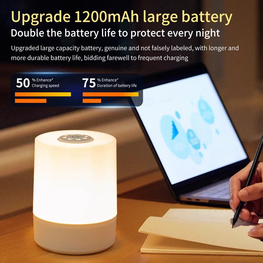 veilleuse led rechargeable tactile intensité variable blanc moderne minimaliste télécommande