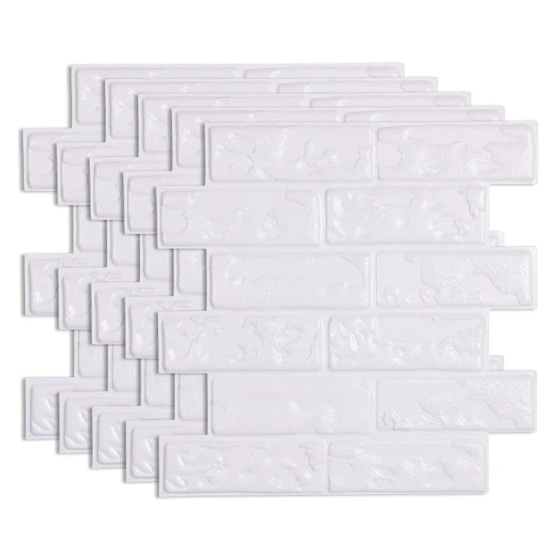 panneau décoratif mural 30x30cm texture brique adhésif waterproof vintage gris beige