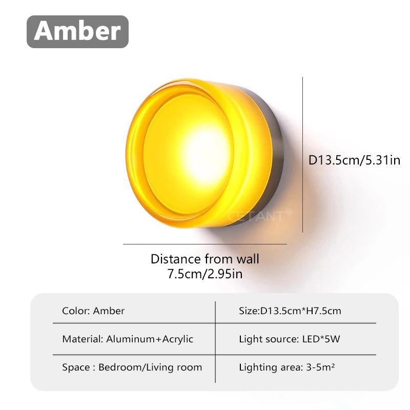 applique murale moderne vert jaune blanc rayures concentriques adhésive led éclairage quotidien fixée mur