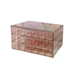 boîte rangement bijoux transparente 72 compartiments poignées métalliques moderne pratique