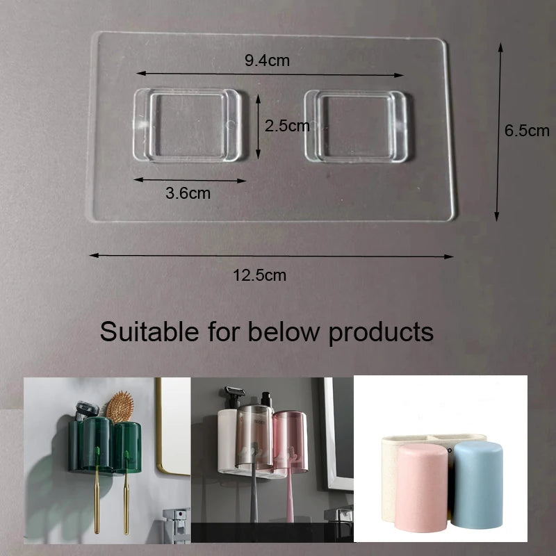 support savon transparent adhésif moderne rectangulaire carrés plastique fixe rangement