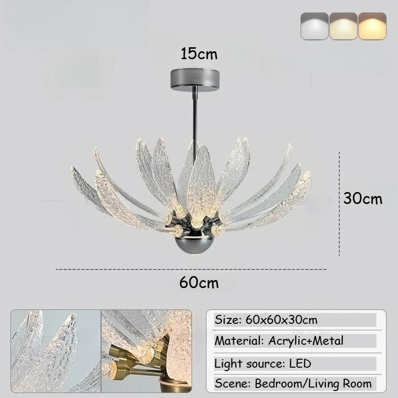 suspension lumineuse moderne transparente dorée cuivre argentée texture craquelée intérieur chambre salon