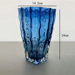 vase decoratif moderne verre texturé transparent floral table maison artístico minimaliste