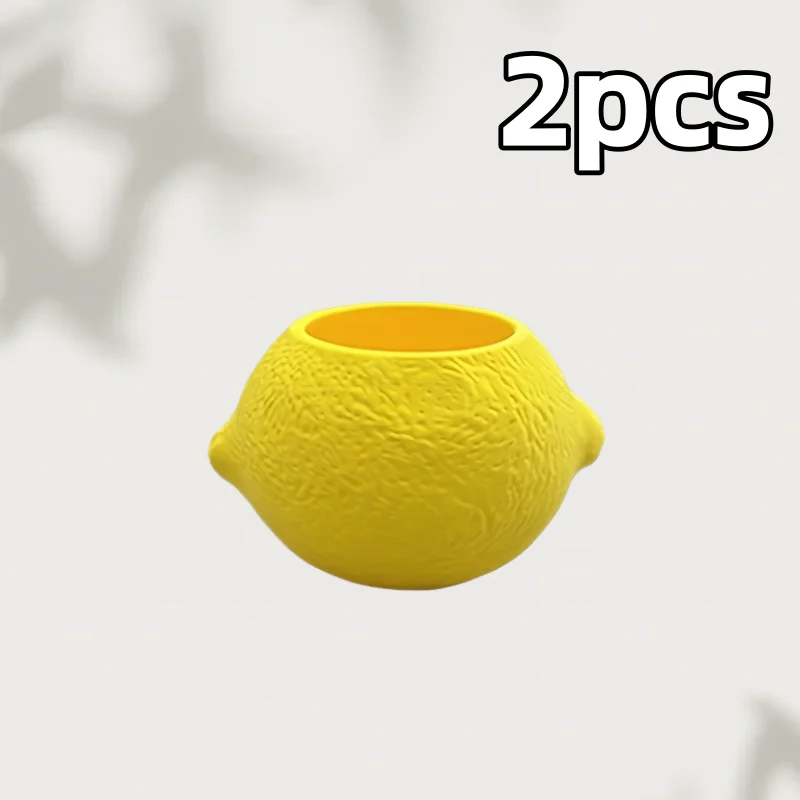 cache pot moderne plastique jaune texture citron plantes succulentes intérieur extérieur 6.8cm 5.3cm 8cm