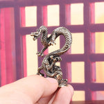 statuette dragon argenté écailles sculptural antique décor maison cadeau fête saison unique
