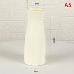 vases résine modernes blanc rose vert orange géométriques ruban jute