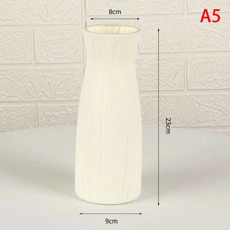 vases résine modernes blanc rose vert orange géométriques ruban jute