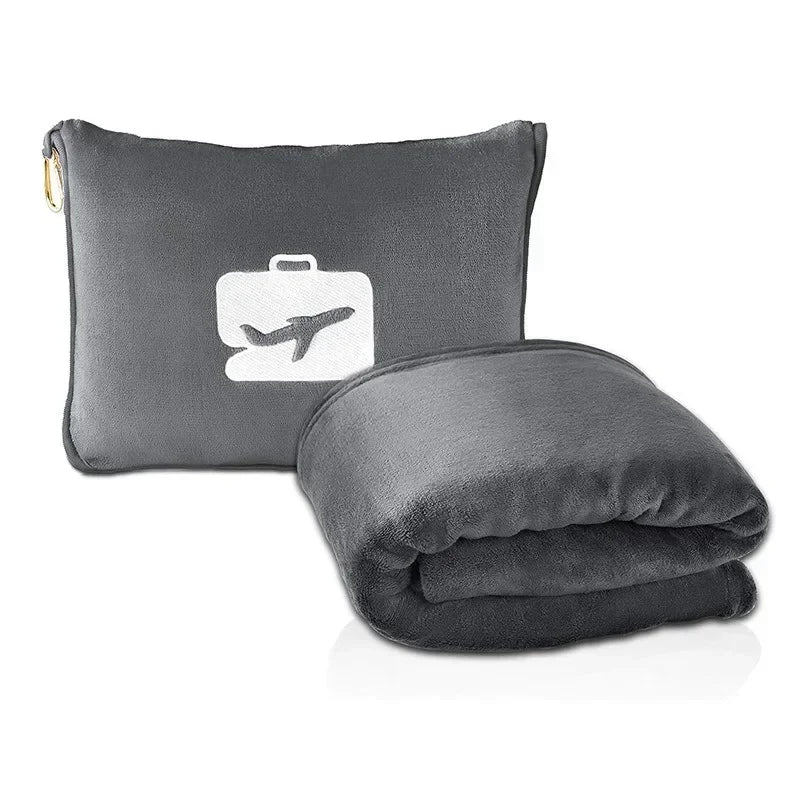 couverture velours corail portable anti boulochage voyage pique nique sac rangement gris compact