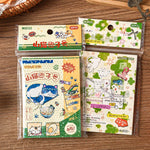 stickers kawaii japonais chats cerisiers ramen papeterie scrapbooking diy mignon vert bleu