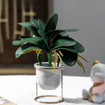 plantes artificielles feuilles orchidée papillon decoration intérieure moderne minimaliste vert foncé doré