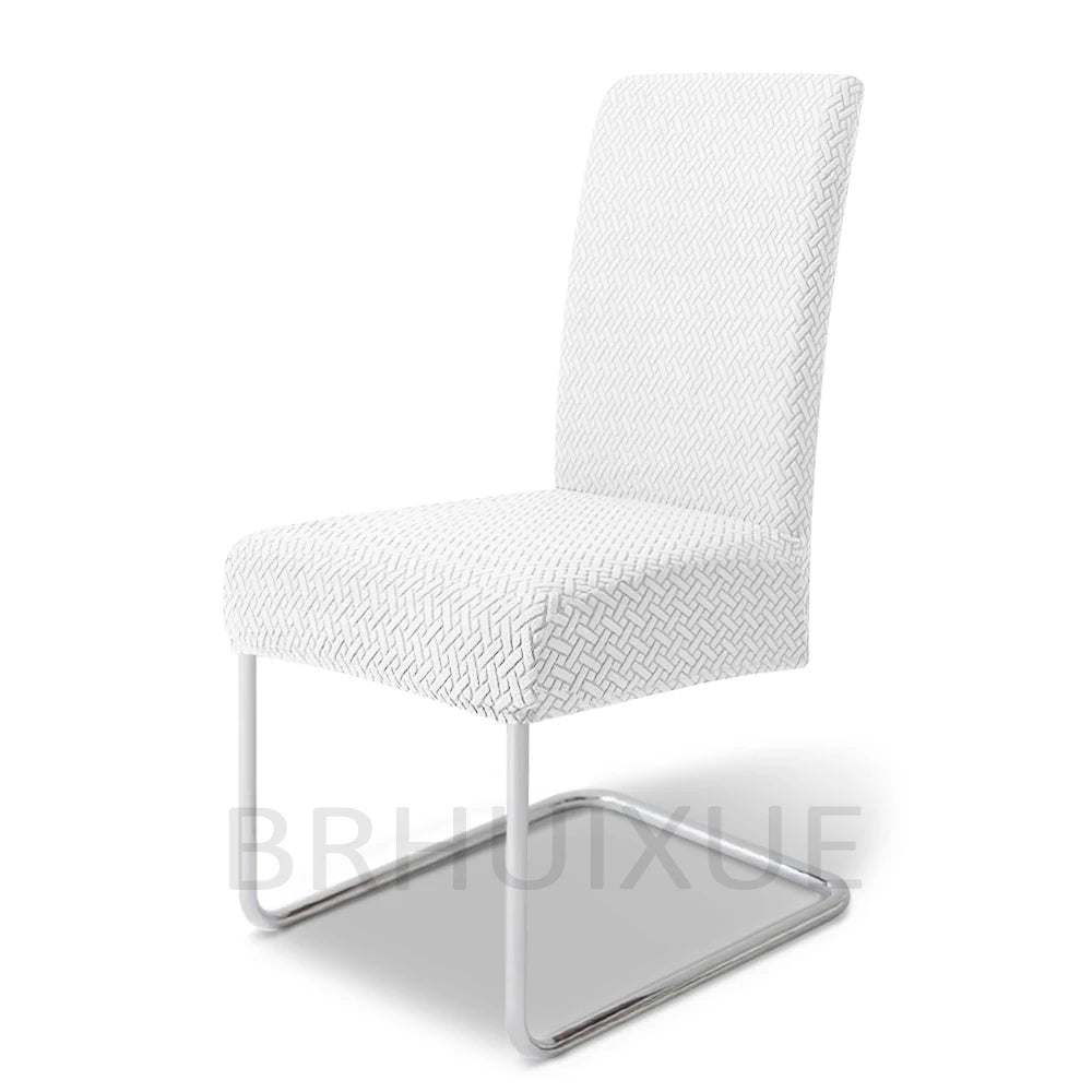 housse chaise tissu jacquard motifs géométriques gris clair moderne protection meuble détachable