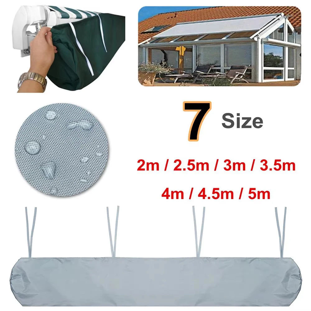 housse protection auvent terrasse gris imperméable résistant intempéries extérieur jardin
