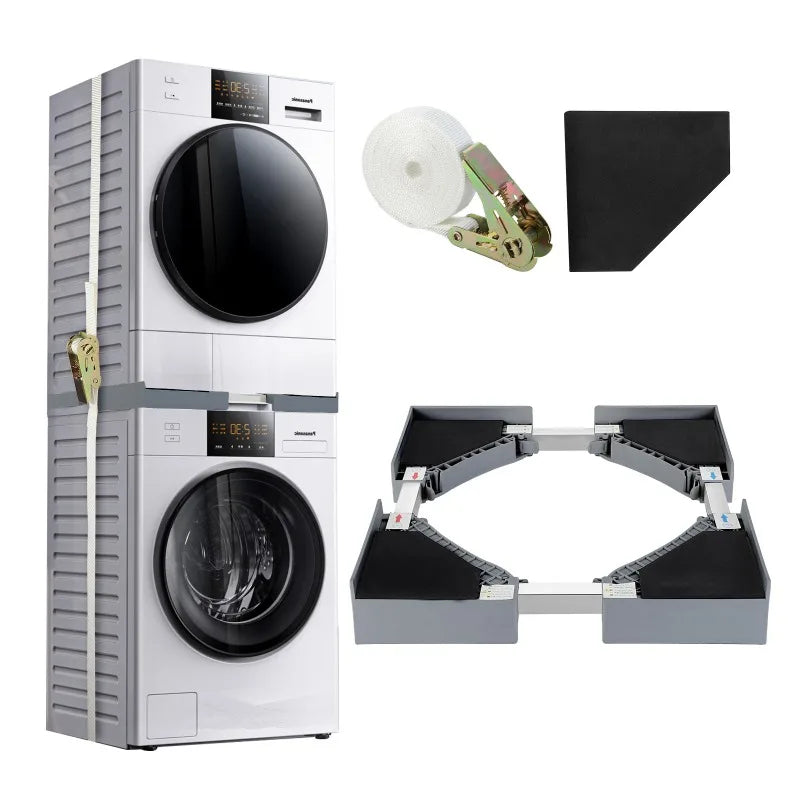 support machine laver sèche linges blanc noir antidérapant ajustable clips moderne téléscopique tapis sécurité