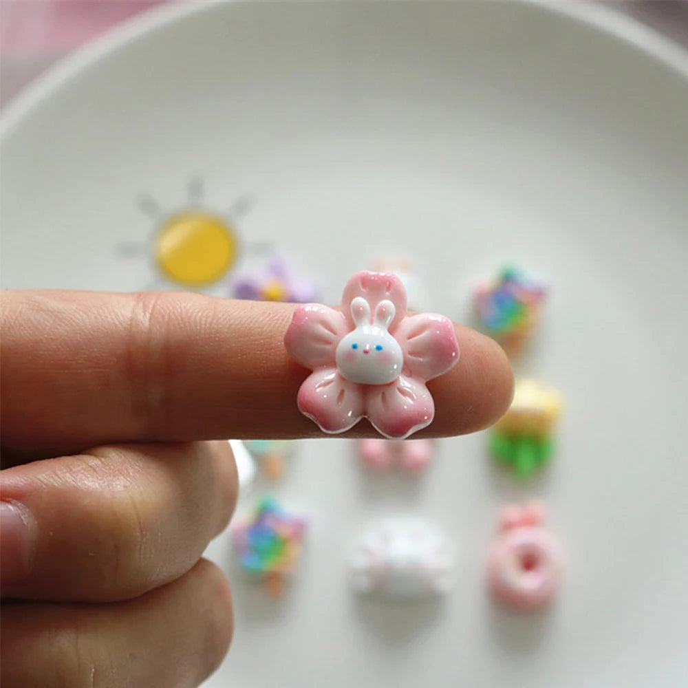 bijoux cuisine pâte sucre fleurs bonbons nuages multicolore opacité 20x18mm 20x17mm 19x16mm 23x14mm 17x17mm