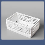 caisse rangement pliable perforée moderne gris rose bleu blanc stockage organisation portable multifonctionnelle