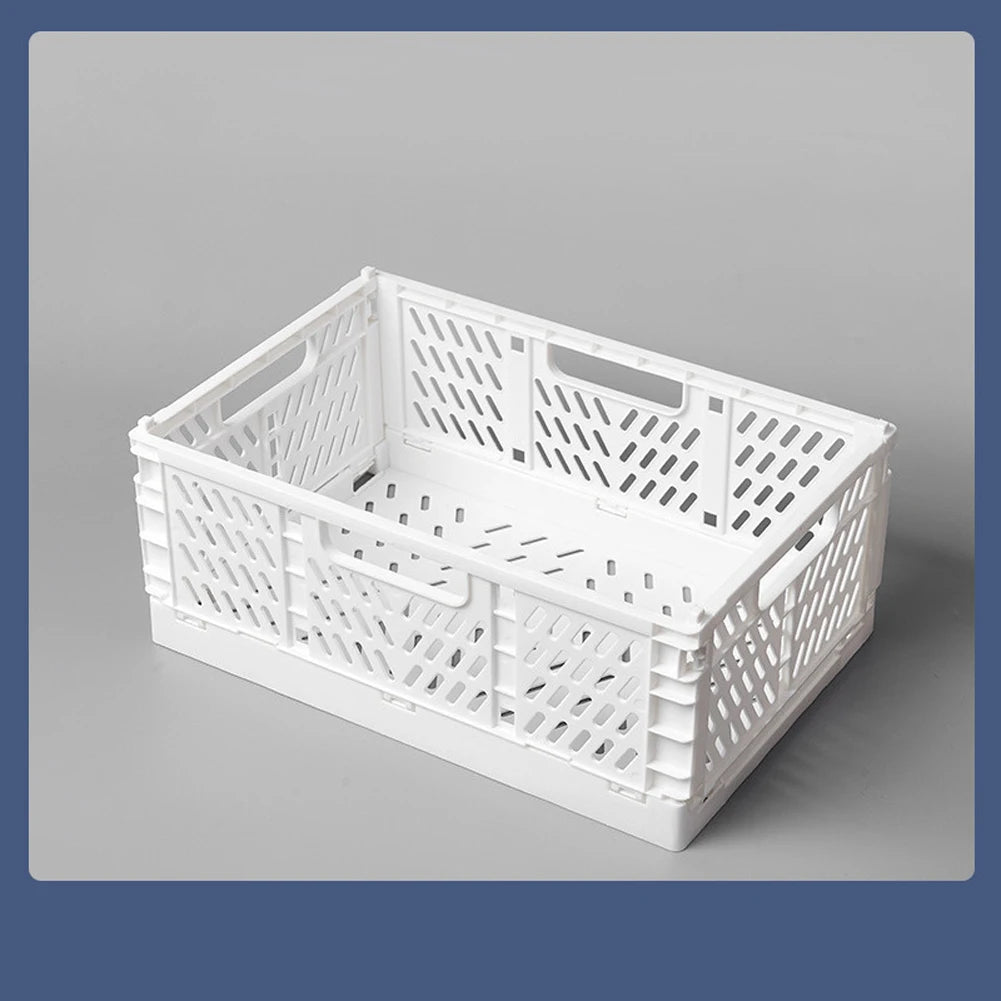 caisse rangement pliable perforée moderne gris rose bleu blanc stockage organisation portable multifonctionnelle