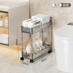 chariot rangement salle bain transparent motifs floraux acrylique quatre étages moderne imperméable roulettes.storage
