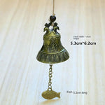 cloches décoratives bronze doré motifs floraux animaux artisanal vintage poisson métal chaîne métallique