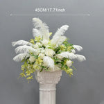 décorations extérieures colonnes romaines blanches vases ornements classiques fêtes anniversaires mariageextérieur