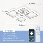 plafonnier led moderne minimaliste blanc carrés superposés éclairage quotidien télécommande application mobile