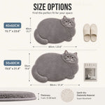 tapis bain gris imprimé chat doux contemporain antidérapant séchage rapide absorbant respectueux environnement 40x60cm
