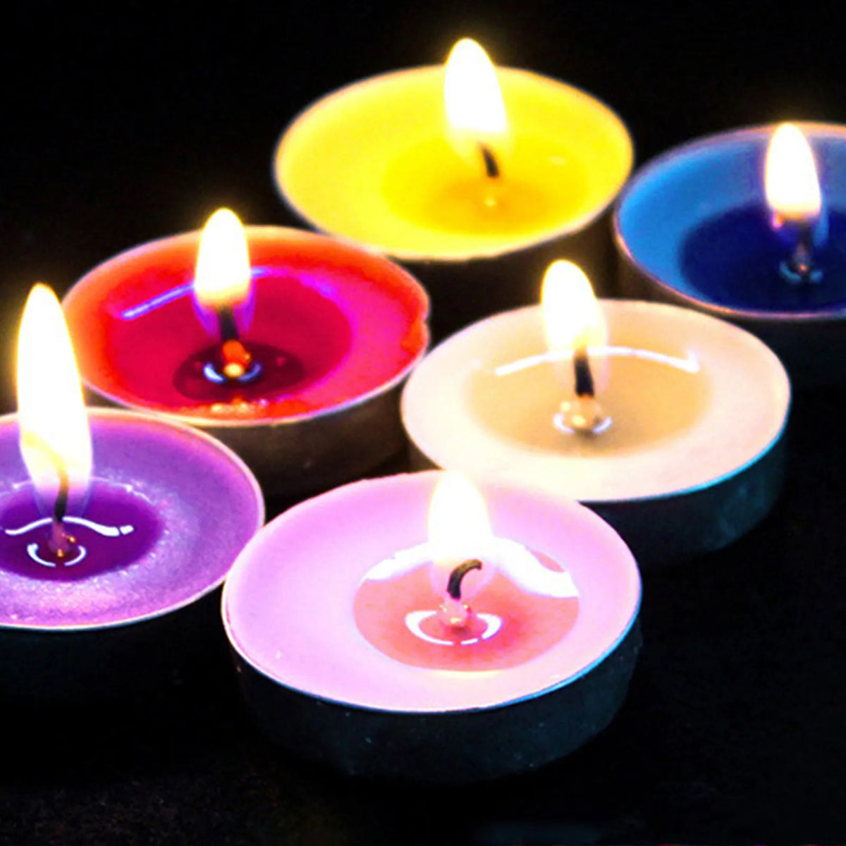 bougies parfumees rouge jaune violet blanc festives parfum citronnelle opacites modernes pack fifty