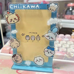 cadre photo kawaii dessins animés bleu blanc jaune nuages souriants décoration table anniversaire do