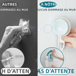 organisateur mural blanc panier crochets ventouses carreaux salle bain minimalistestyle