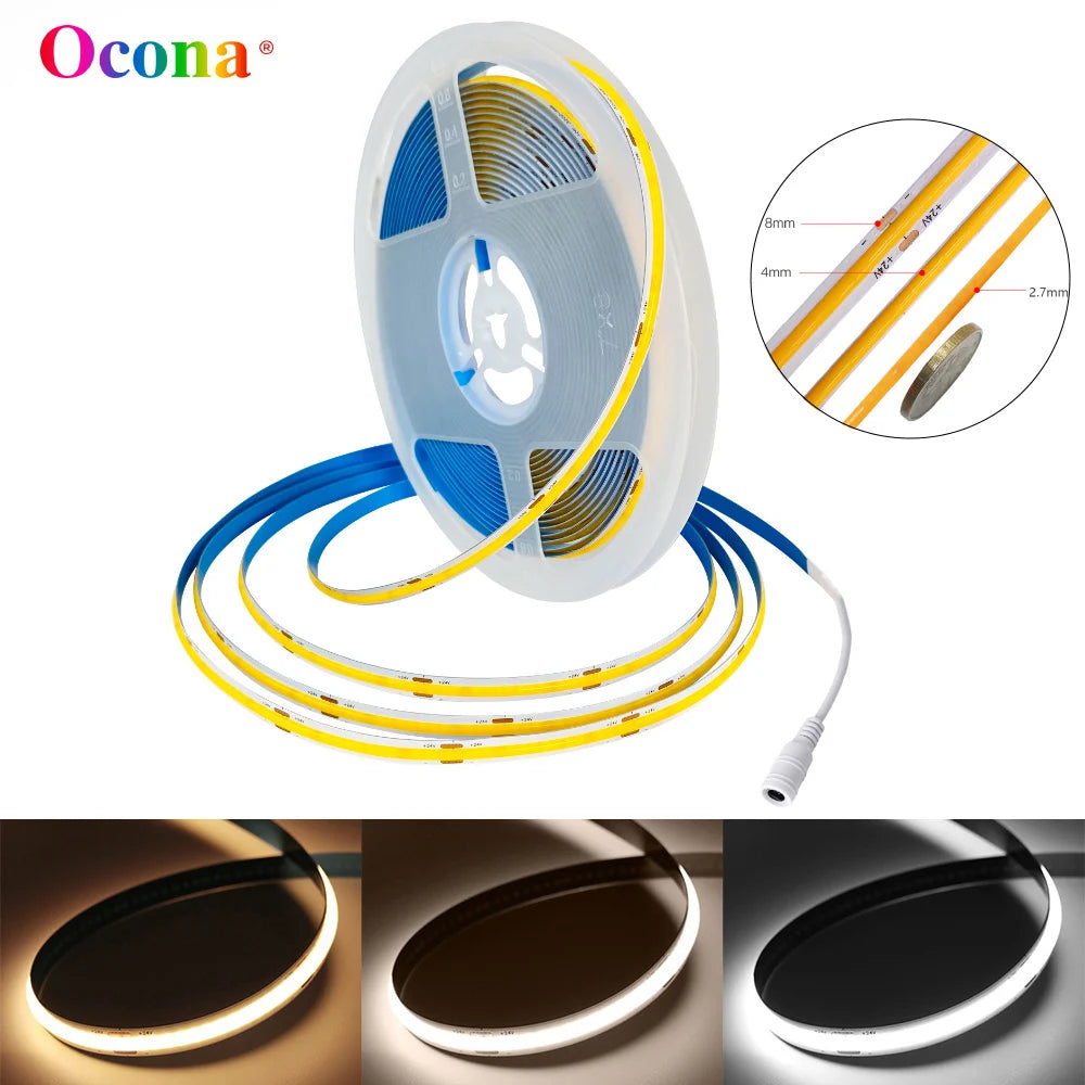 ruban led flexible bleu jaune moderne adhésif 8mm 4mm blanc chaud froid minimaliste
