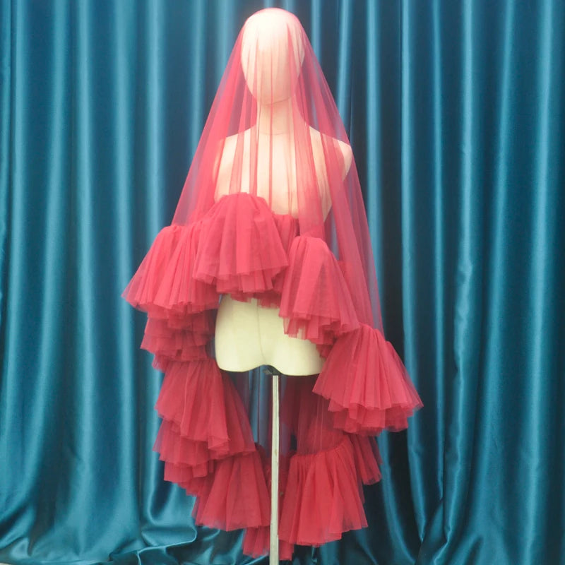 voile mariée tulle plissé blanc crème rose noir vert classique élégant opacité festonné