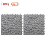 tapis sol antidérapant cailloux gris blanc moderne 30cm 30cm clips geometrique