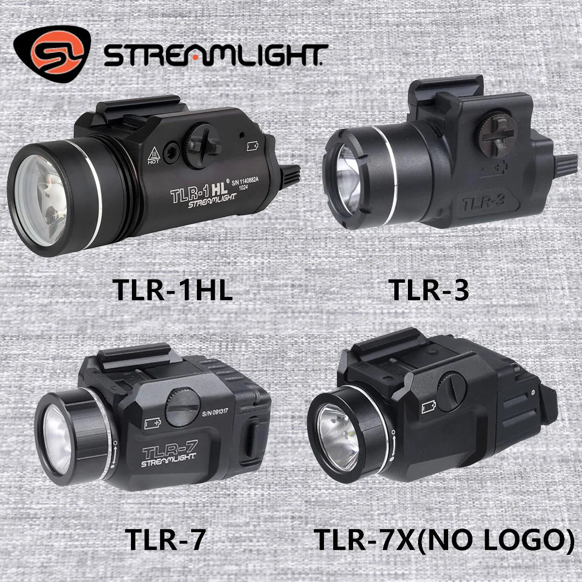 lampe torche tactique led noir mat compact tringle glock scout momentané constant stroboscope
