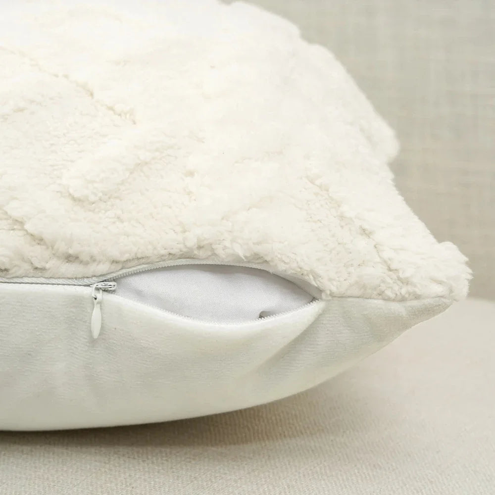 coussin siège carré beige motif doux confortable amovible lavable 45x45cm