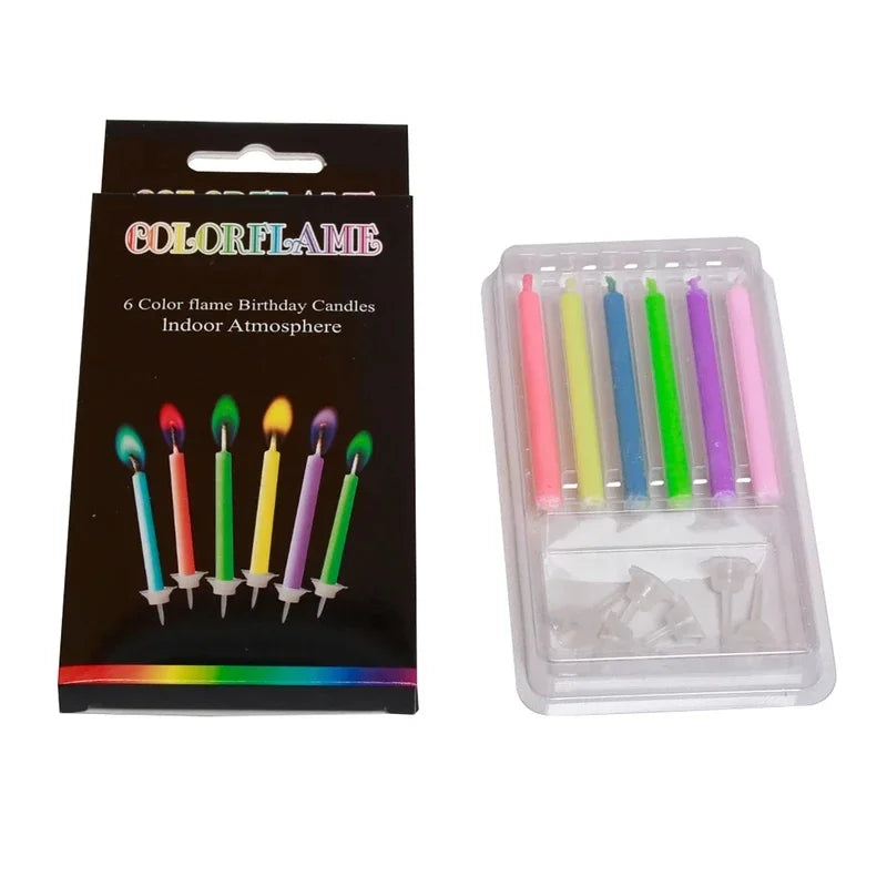bougies anniversaire violet jaune bleu vert rose rouge adhésifs modernes simples super lumineuses fantaisie