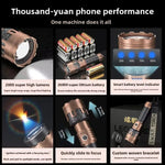 torche led rechargeable zoom lcd modes étanche puissance lumineuse alloy outdoor nuit