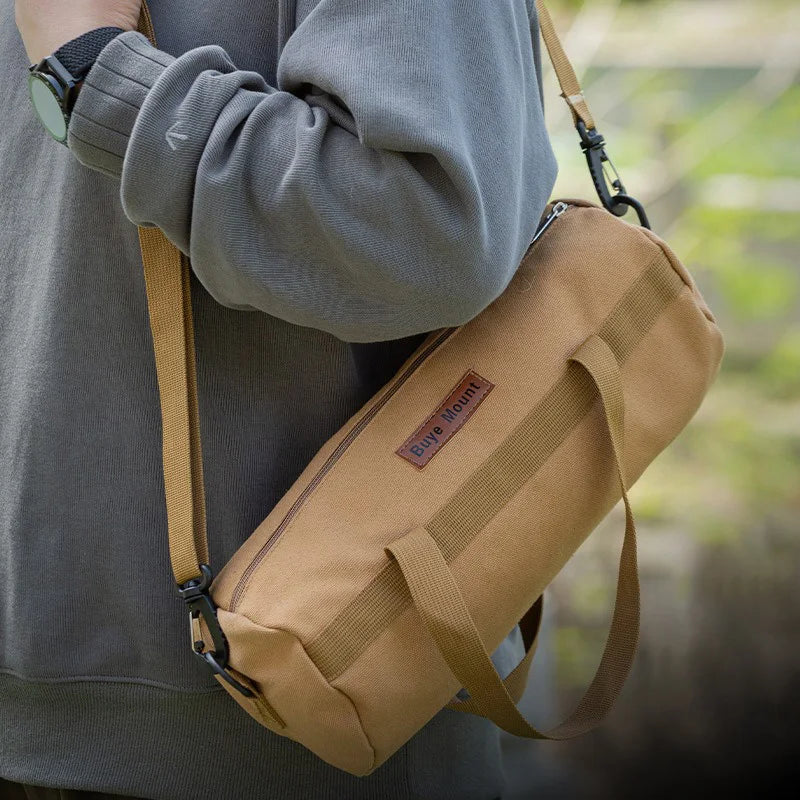 sac main khaki vert armée noir toile épaisse pratique robuste poignées amovibles campagne outils