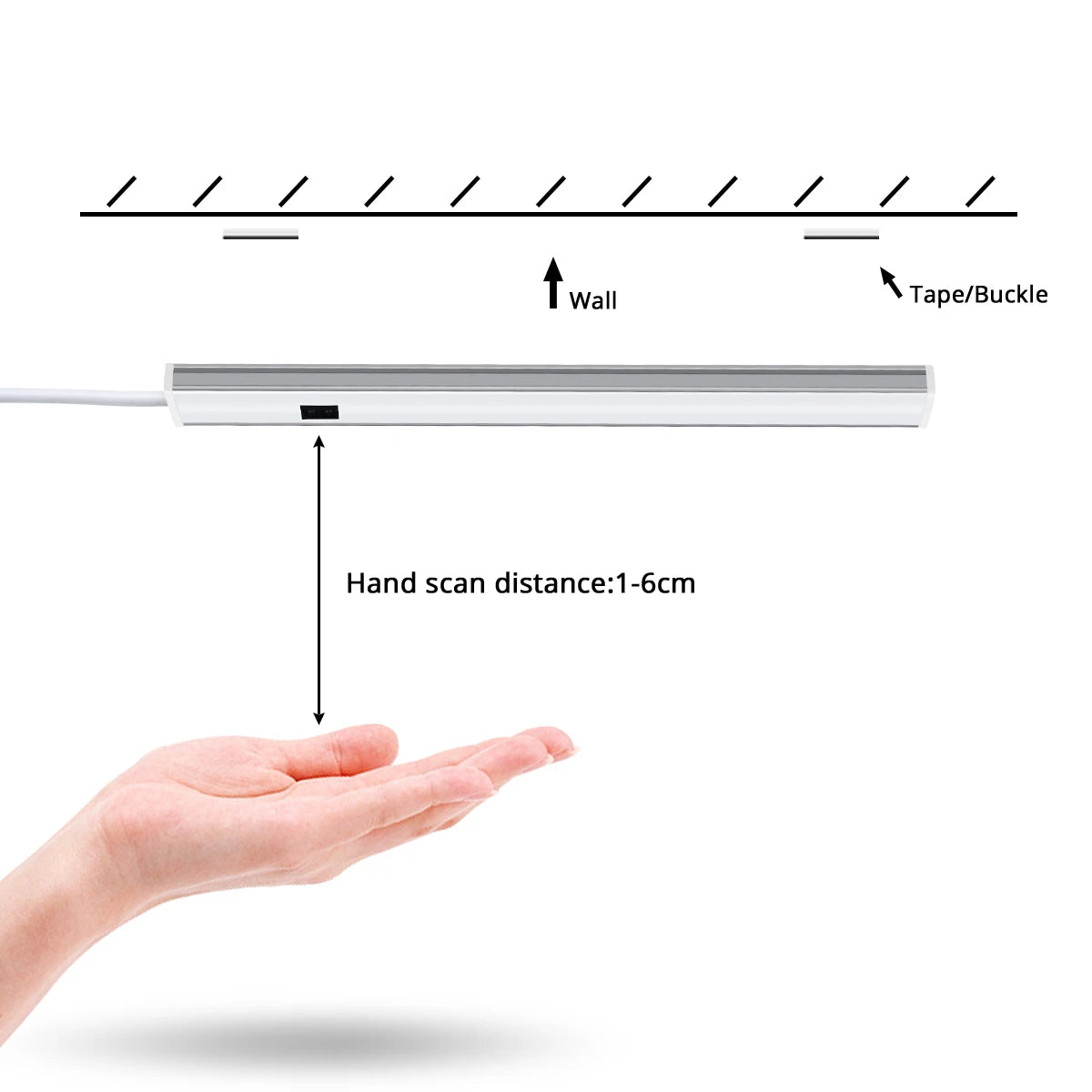 lampe led tactile blanche moderne adhésif sensor sans contact 5v 5w aluminium