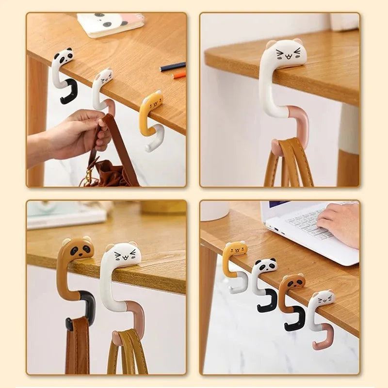 porte sac chat panda kawaii blanc noir orange rose beige décoratif table meuble sac