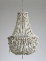 lustre vintage bois blanc suspension chambre salon bohème éclairage intérieur