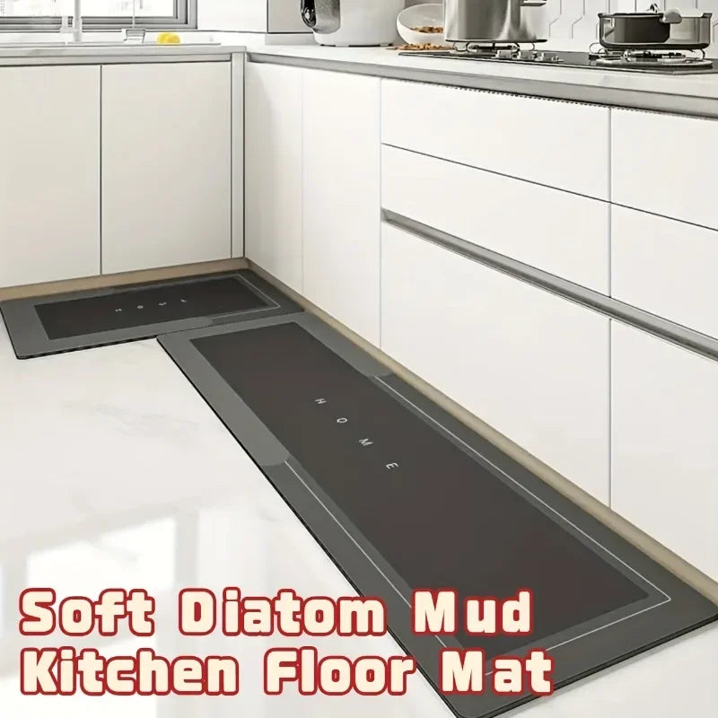 tapis sol gris moderne absorbant rapide antidérapant salle bain cuisine entree