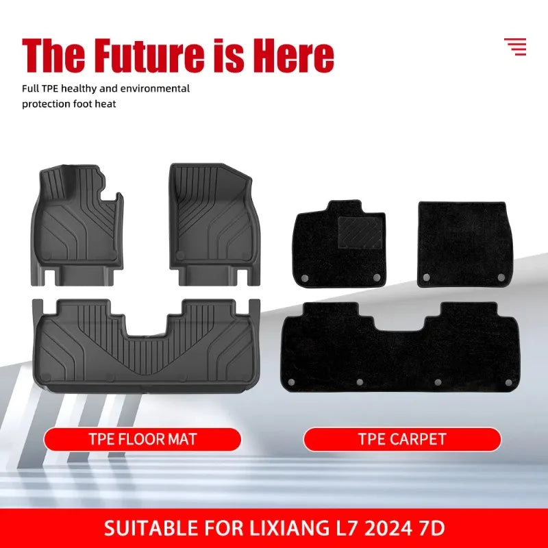 tapis sol voiture noir rayures horizontales moderne facile nettoyer toutes saisons imperméable