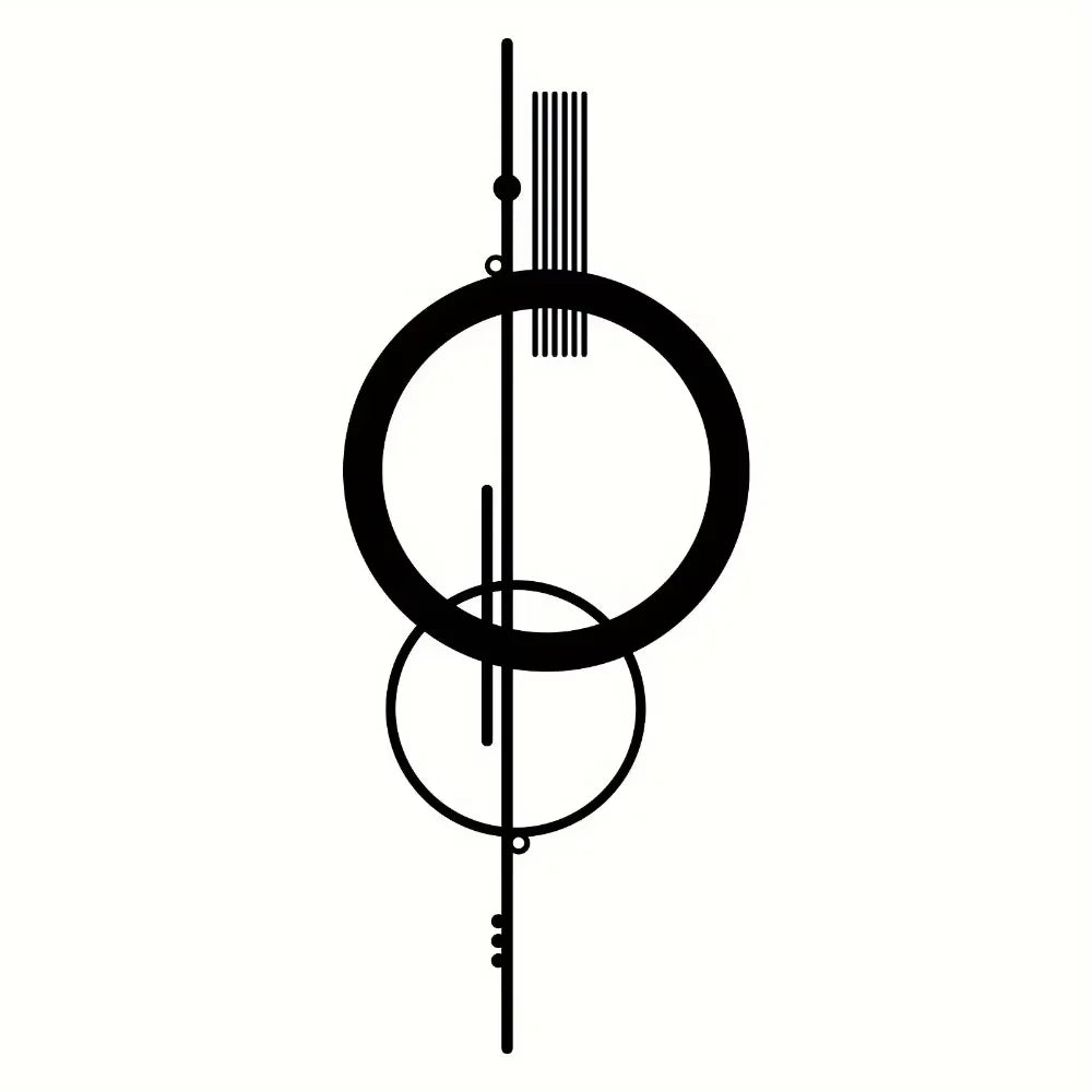 art mural moderne minimaliste noir circulaire géométrique vis fixations salon chambre coucher