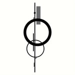 art mural moderne minimaliste noir circulaire géométrique vis fixations salon chambre coucher